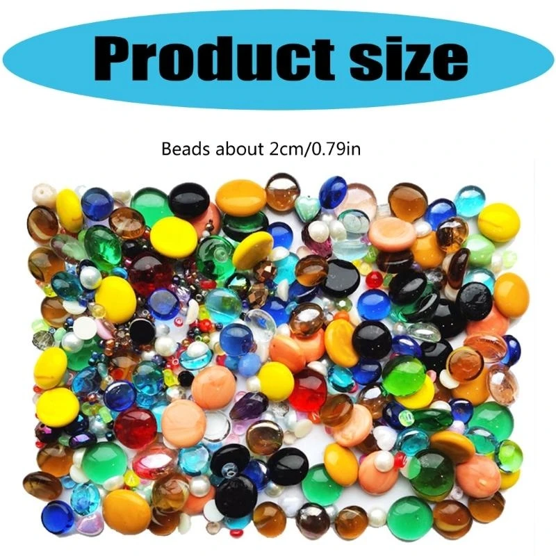 2.2pound Colorful Glass Beads Flat Bottom Marble Beads for Craft Project Flower Vase and Home Decors and Art Supply K2WE