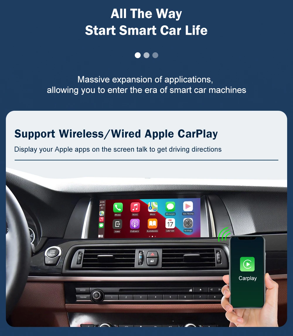 Drahtlose Carplay Für BMW Auto 5 7 Serie F10 F11 F07 GT F01 F02 F03 F04 CIC NBT EVO Carplay Interface Spiegel Link Air Spielen – Detail 6