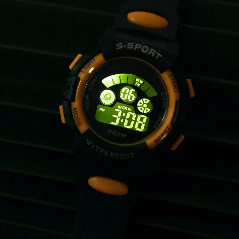 Children's Waterproof Multi-Functional Sports Watch with Nightlight and Colorful Big Screen