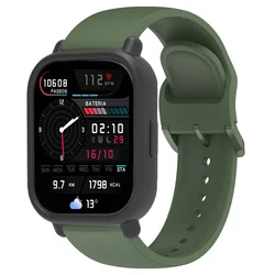 Enhanced Protective Silicone Watch Band & Case for Active Lifestyle - Sport Wristband & Cover (Dark Green Black)