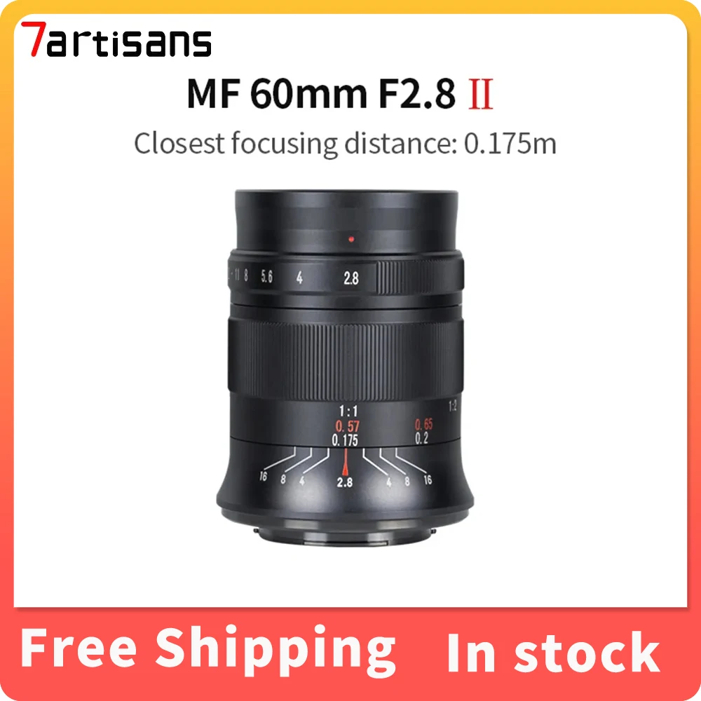 7 Artigiani 60Mm F2.8 Ii Mf Aps-C 1: 1X Obiettivo Ultra Macro Per Sony E Nikon Z Z50 Fuji Xf Canon Ef-M Canon Rf R6 M4/3 Leica L Mount