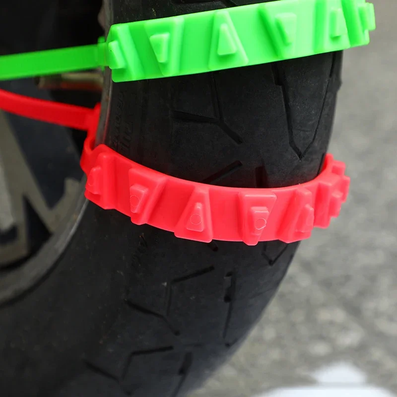5/10PCS Safety Emergency Disposable Tyre Anti-skid Chain Electric Vehicle Motorcycle Universal Ties No TireInjury Wear-resistant