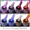LILYCUTE Color Changing Auroras Thermal Gel Nail Polish Nude Purple Glitter Sparking Long Lasting Manicure Nails Art Gel Varnish 4
