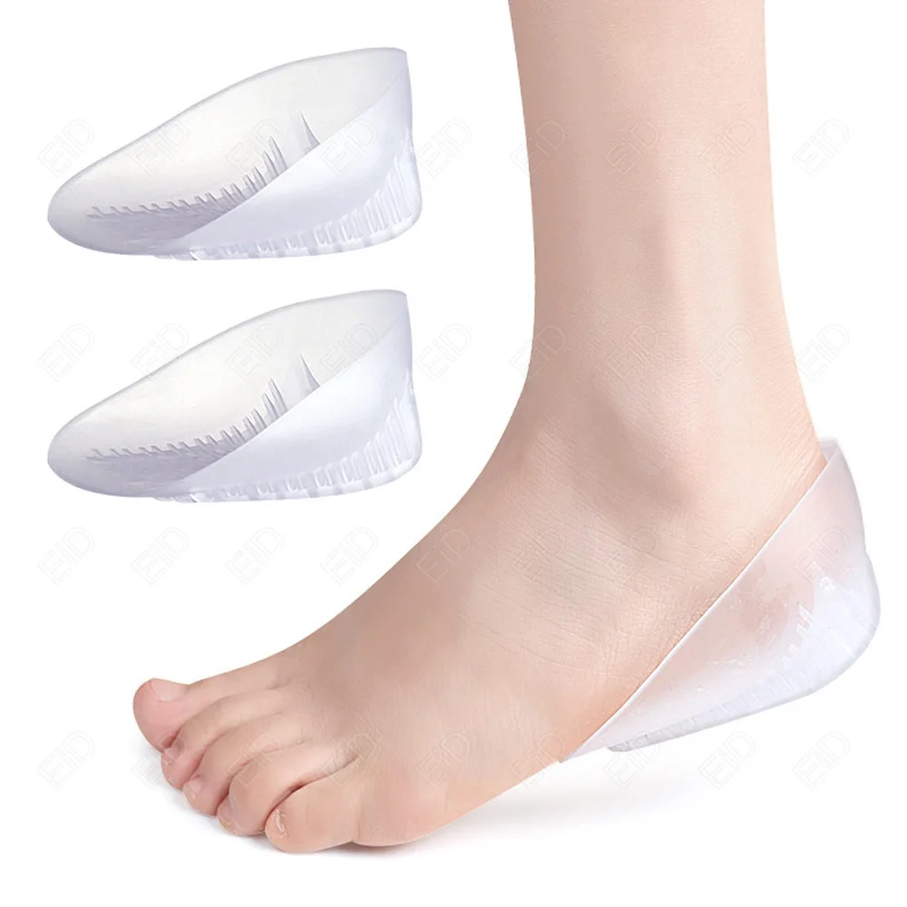 Weiche Silikon-Gel-Einlegesohlen für Fersenspornschmerzen, Fußschmerzen, Kissen lindern, Fußmassagegerät, Pflege, halbe Fersen-Einlegesohle, Höhenerhöhung – Detail 16
