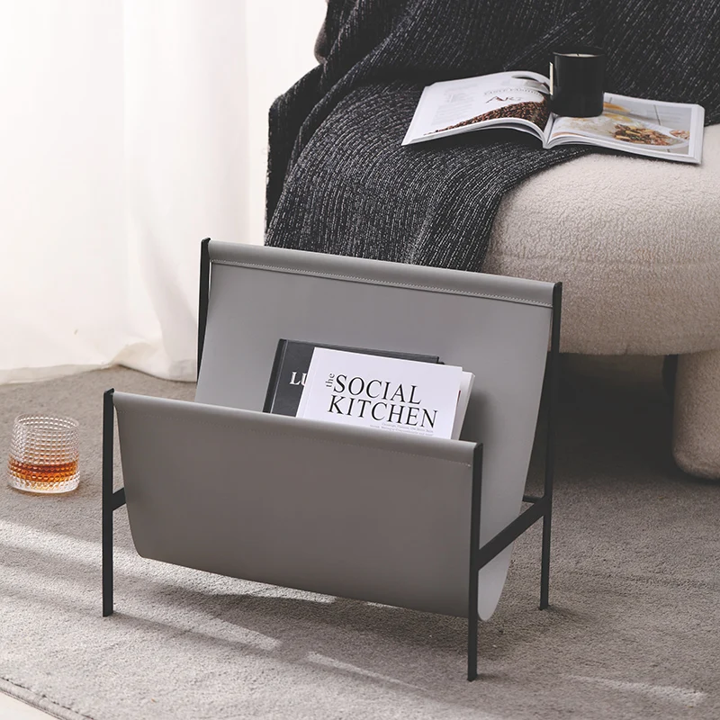 Vintage Floor Magazine Rack, Minimalist Brown Newspaper Holder for ...