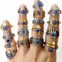 20Pcs New Trendy Stainless steel Jewelry Eye Evil Eye Rings Women Man Ring Wholesale 1
