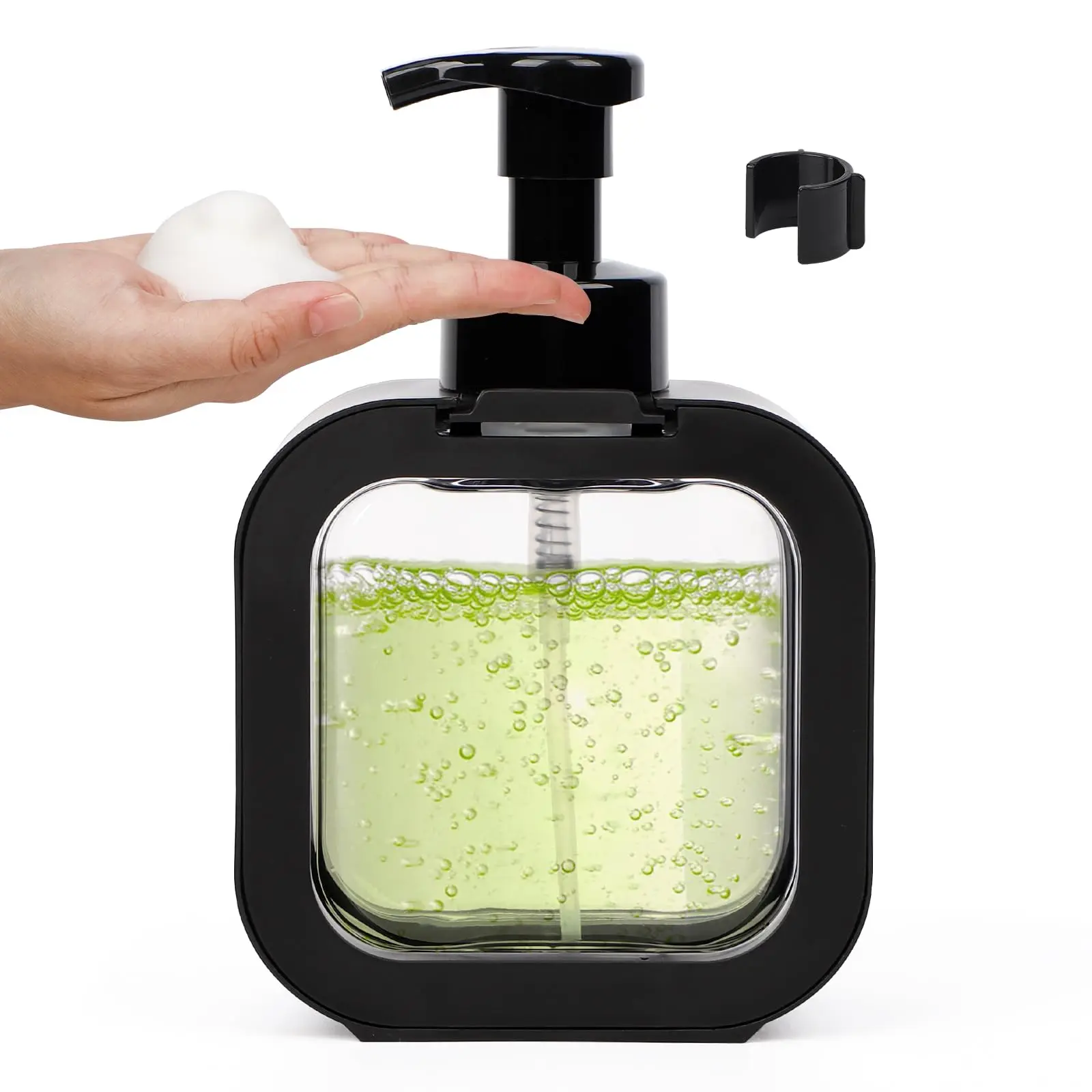 Soap Dispenser Foam Pump Bottle Refillable Bottle Foaming Soap Dispenser Soap Dispenser Bottle Foaming Hand Soap Dispenser Empty Refillable Large Square Plastic 17 oz Foam Bottle