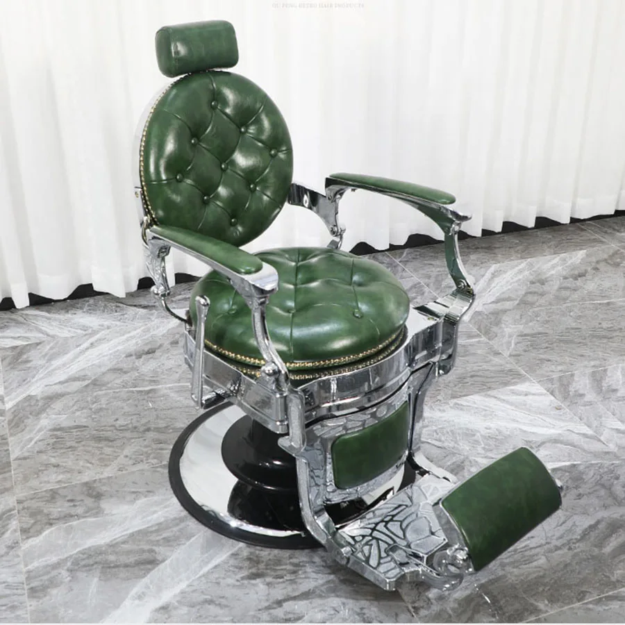 Vintage Barber Chair Standing Mat Headrest Professional Hydrolic Barber Chair Base Tool Portable Mobile Cadeira Salon Furniture