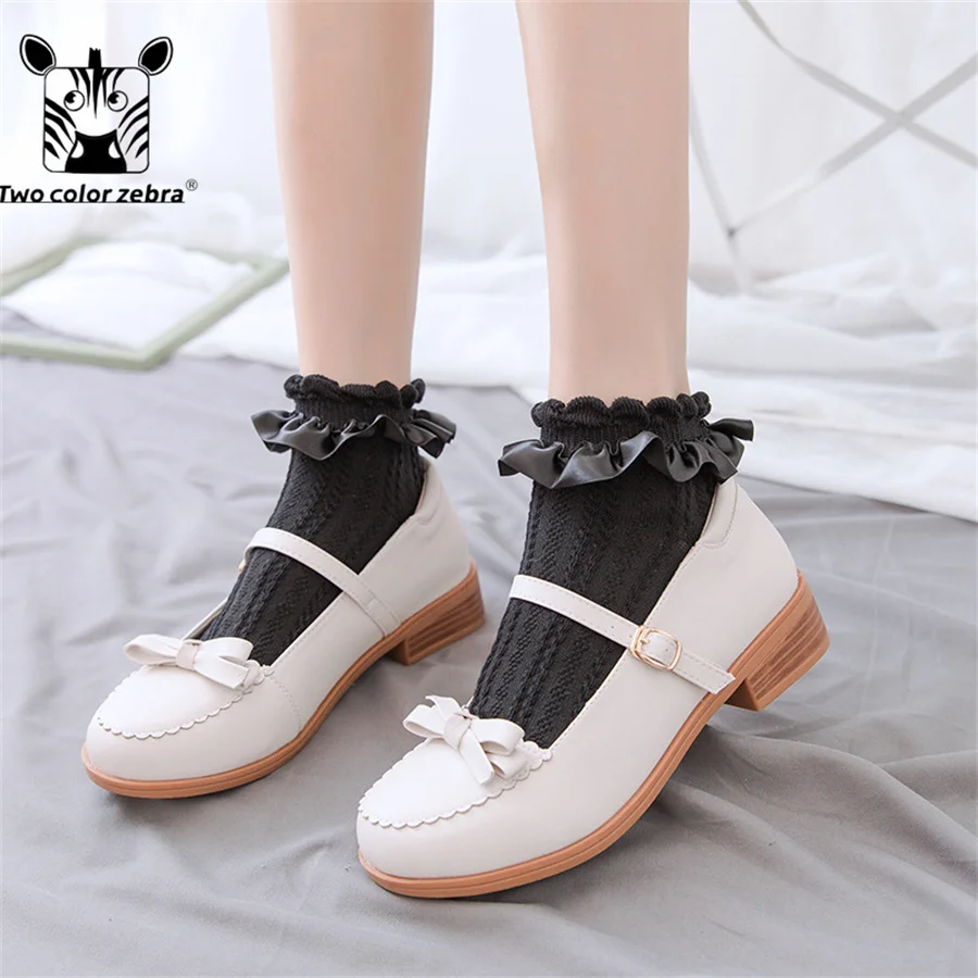 Summer Thin Section Lolita Maiden Sweet Wind Solid Color Aldult Sock Lace Clothing Accessories Twisted Low-cut Daily Necessities