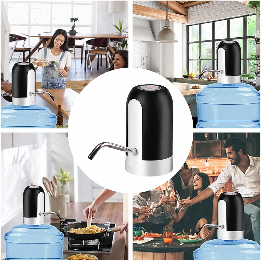 Usb Rechargeable Water Bottle Pump Automatic Electric Water Dispenser Water Bottle Pump One Button Switch Kitchen Tools