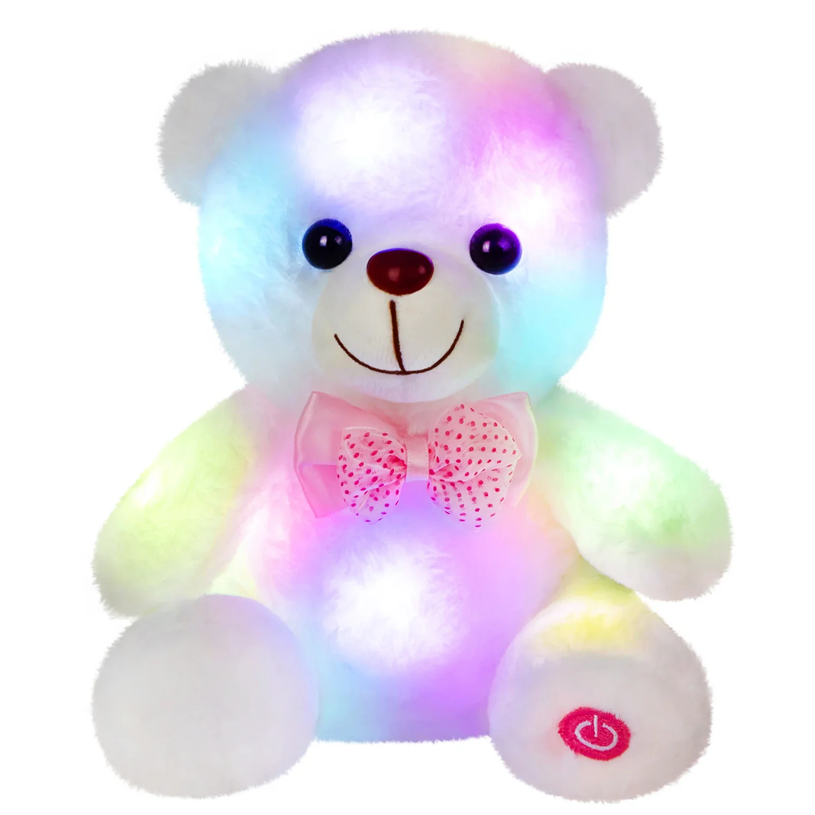 White Bear LED Light Plush Animals Easy to Clean High Quality 20cm Kawaii Doll Stuffed Toys for Girls Bed Sleeping Throw Pillows stay clean humidifier ultrasonic mist one gallon easy to fill tank led light and filter free