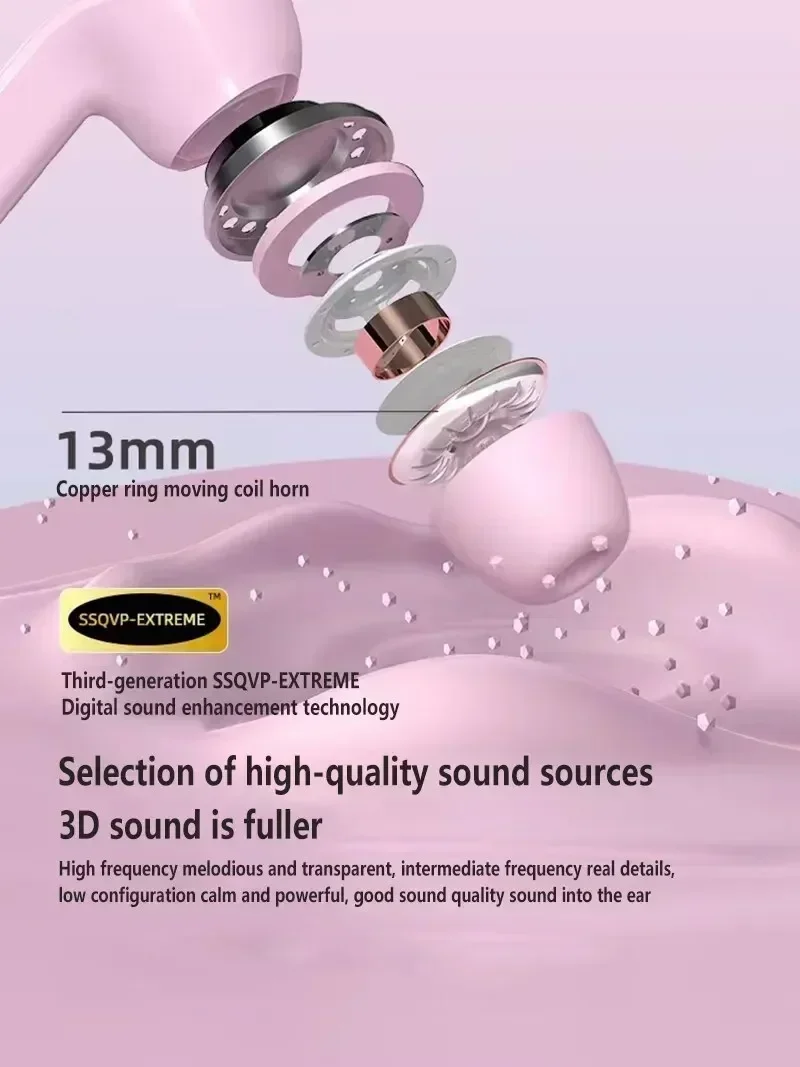 N27 Tws Wireless Bluetooth Headset Transparent Headphones ENC Power Digital Display Stereo Sound Earphones for All Smartphones