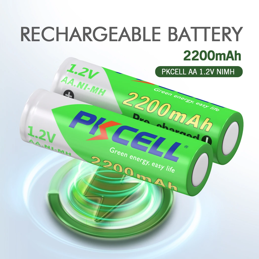 PKCELL AA Battery 2200mah AA Rechargeable Battery 1.2v NI-MH Batteries 8PC 2PC Box For Mouse Remote control Toys power tool battery,rechargeable lithium batteries,rechargeable nickel zinc batteries