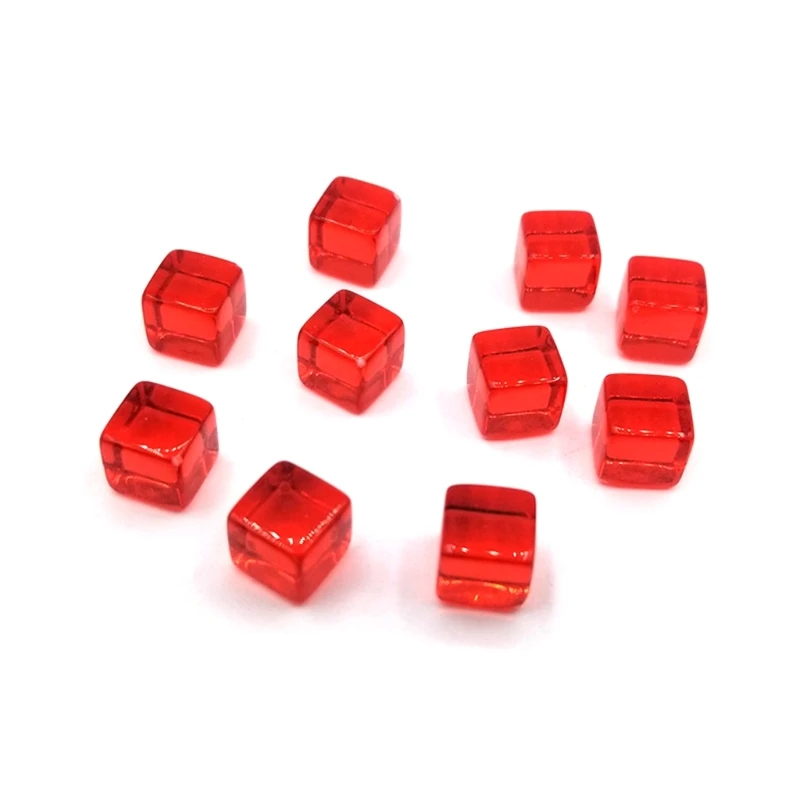 Game Dice 200Pcs 8mm Acrylic Dices Blank 6 Sided Dices Clear Role Playing Puzzle Toy Board Game Cube Party DIY