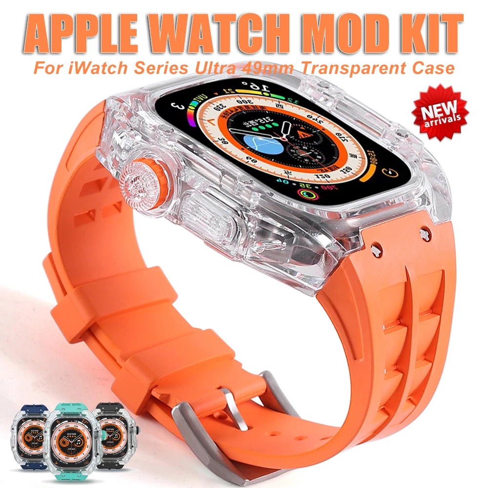 Transparent Case For Apple Watch 49mm Ultra Luxury Modification Kit For
