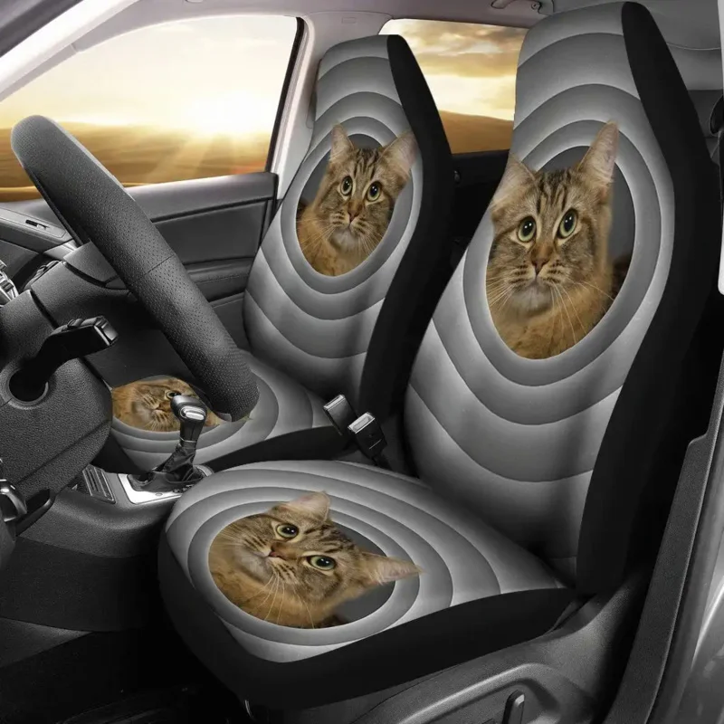 

American Bobtail Cat Print Covers Set 2 Pc, Car Accessories Seat Cover