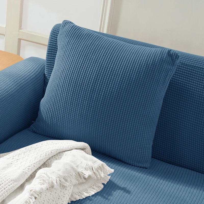 

New Colors Thick Polar Fleece Sofa Protector Jacquard Solid Printed Pillowcase Cover for Cushion 45X45cm