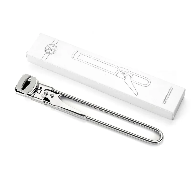 Can Opener Bottle Opener Kitchen Tools Multifunctional Tool Stainless Steel Can Opener Adjustable Non-Slip Opener Multifunction Manual Jar Bottle Opening Aid Gadget Kitchen Accessories