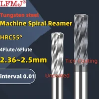 1PCS 2.36-2.5mm Carbide Machine Reamer Spiral Metal Cutter 4 Flute CNC Tungsten steel Chucking Reamer Cutting Tool Coated Steel 1