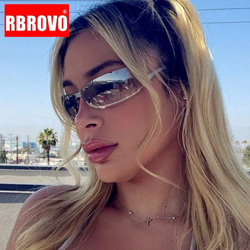 

RBROVO 2023 Y2k солнцезащитные очки в стиле панк женские винтажные металлические очки женские/мужские роскошные Брендовые очки женские солнцезащитные очки женские UV400