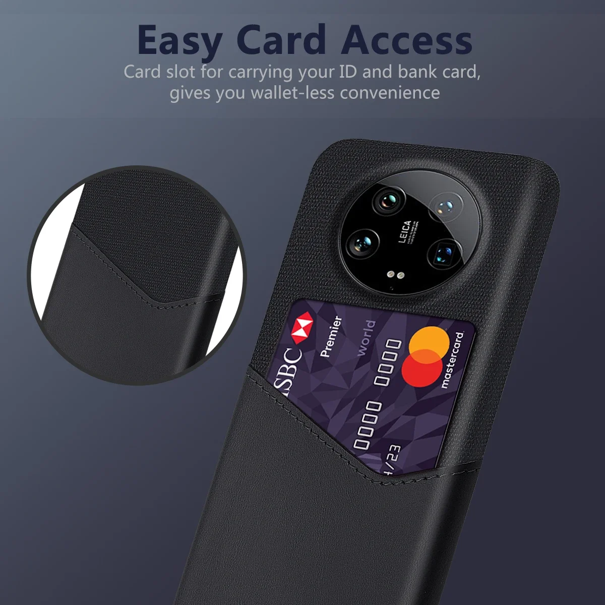 Premium Fabric Card Holder Cover for Ultra 5G Smartphone - Business Edition
