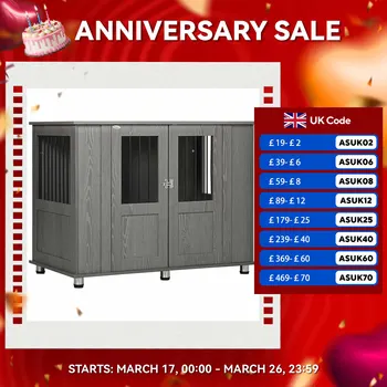 PawHut Dog Crate Kennel Cage for Extra Large Dog, Indoor End Table
