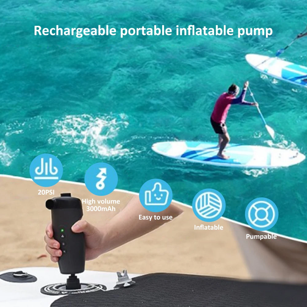 Electric Inflation Pump 20PSI Portable Outdoor Electric Inflation Pump Wireless Air Inflator for Inflatable SUP Stand Up Paddle