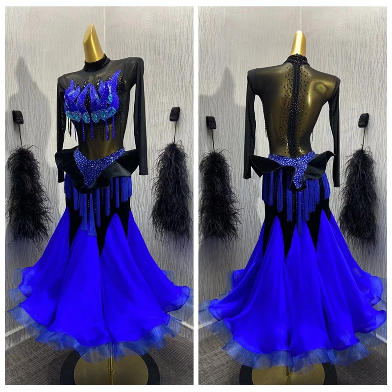BallroomDanceDressblackvelvetballroomdanceCostumesexydesign