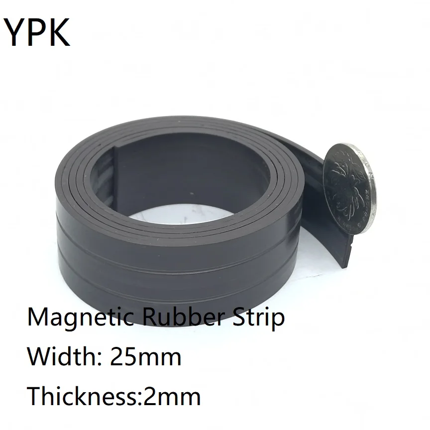 1Meter/LOT Rubber Magnet 10*2 12*2 15*2 20*2 25*2 mm Flexible Magnetic Strip Tape 2mm thickness