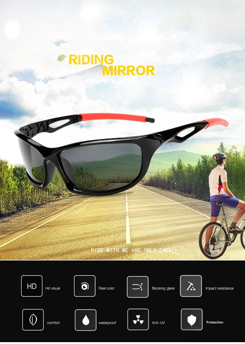 Polarized Sunglasses Men Brand Designer Square Sports Sun Glasses for Men Driving Fishing Black Frame Goggle UV400 polarized sunglasses