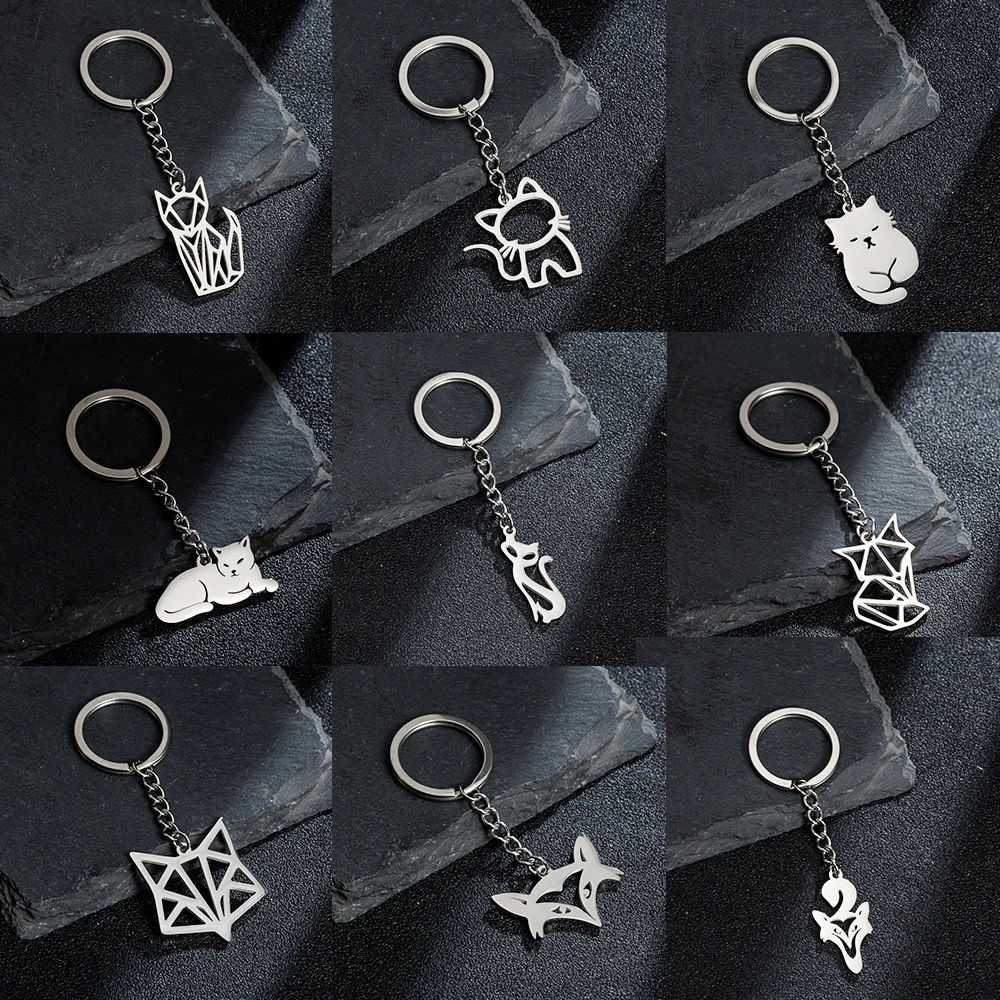 Mini Cat Stainless Steel Chain To Make Keychains Key Chains For Women Keyrings  For Car Keys Keyholder Accessories Personalized - AliExpress