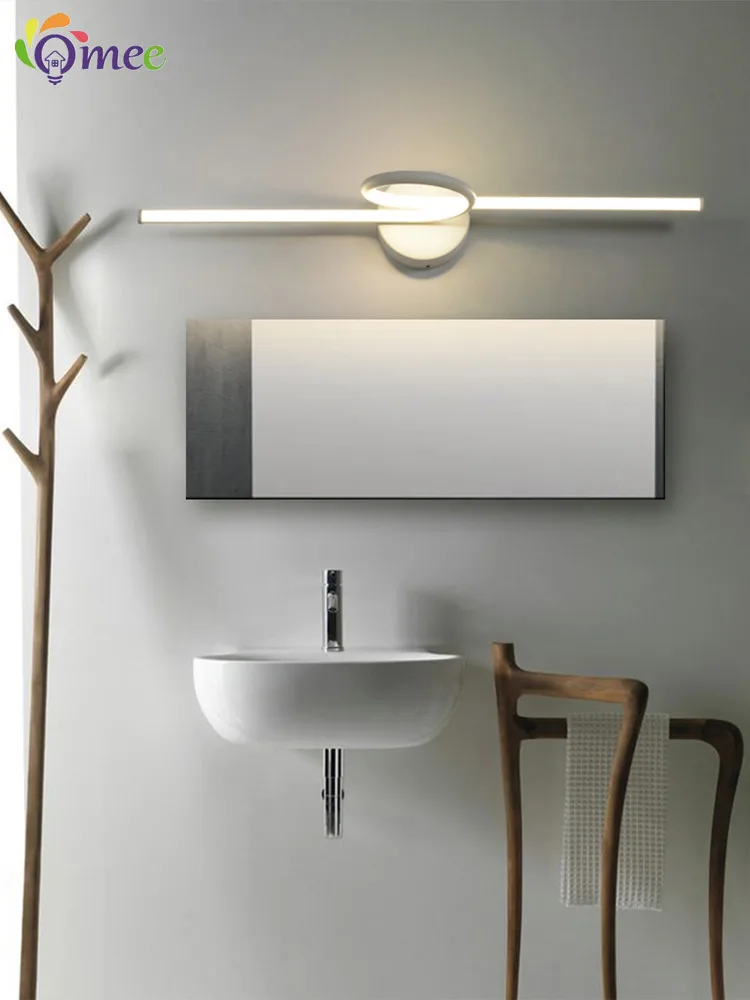 Modern LED Vanity Lamp for Bathroom Restroom Wash Basin Black 10W Mirror Light Nordic Minimalist led Wall Lamps Art Wall mounted