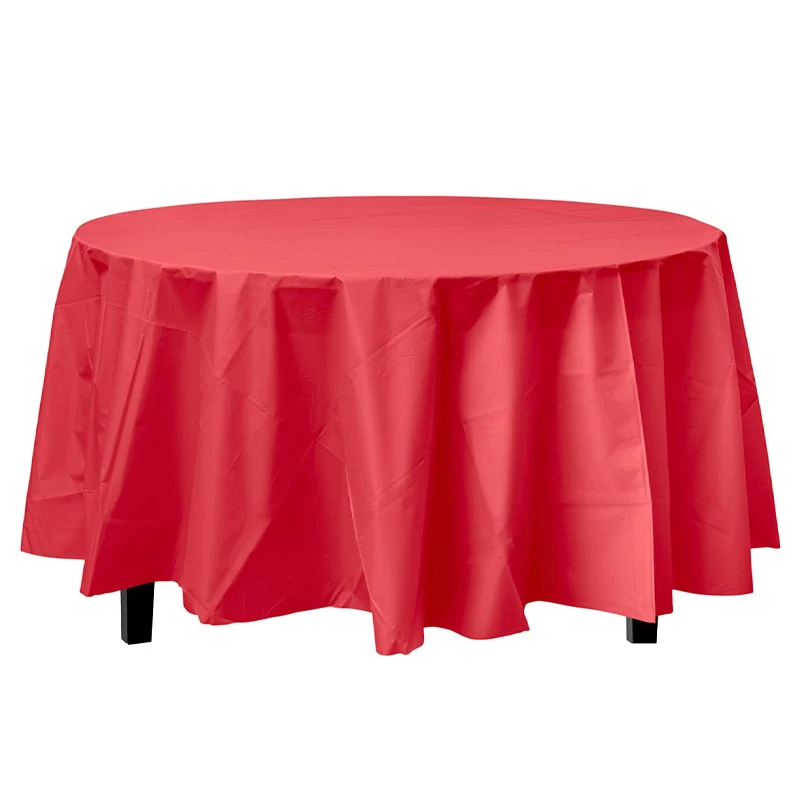 Black/White/Red Disposable PEVA Decorative Solid Plastic Tablecloth 1pc 6