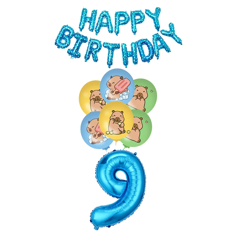 Neue Cartoon Capybara Geburtstag Ballon Party Dekorationen Set Nette Capybara Thema Aluminium Ballon Capybara Party Liefert für kind – Detail 29