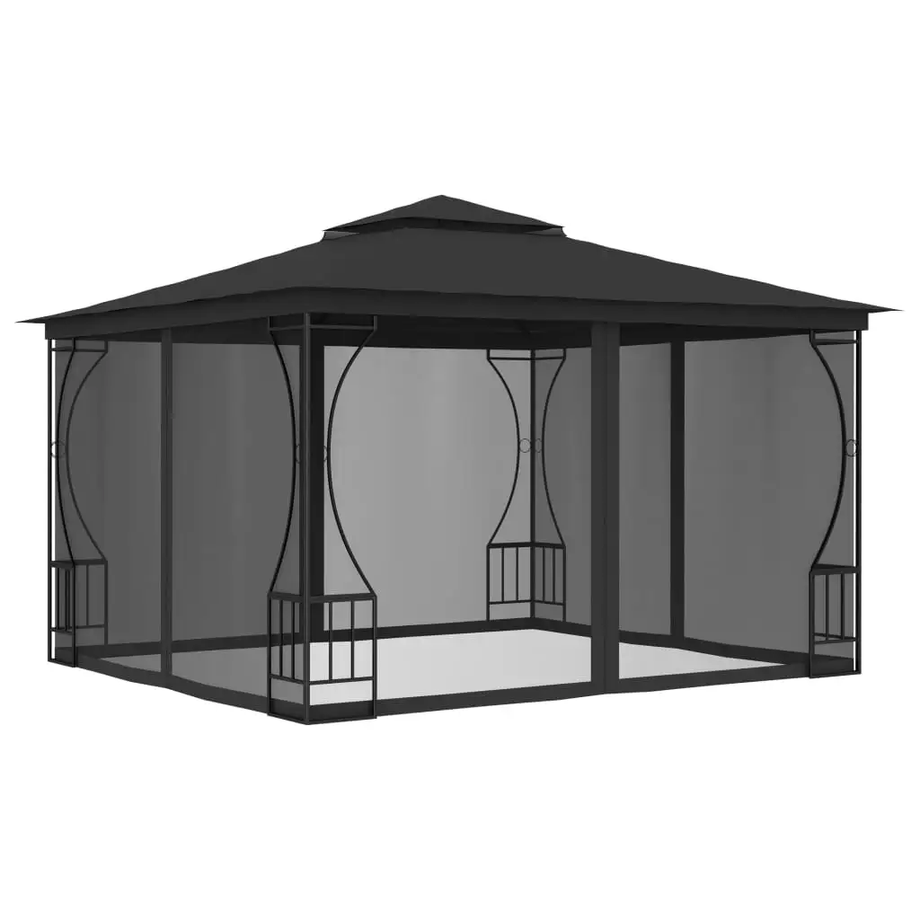 

Gazebo with Nets 9.8'x9.8'x8.7' Anthracite UV and Waterproof Canopy Tent