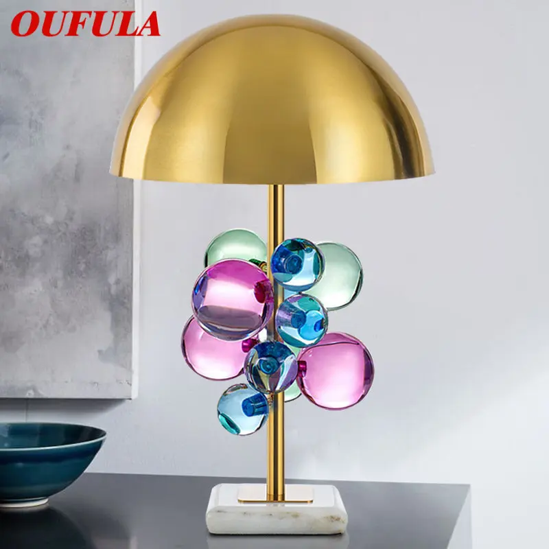 

OUFULA Modern Table Lamp LED Creative Colored Decor CrystalDesk Light for Home Living Room Bedroom Bedside