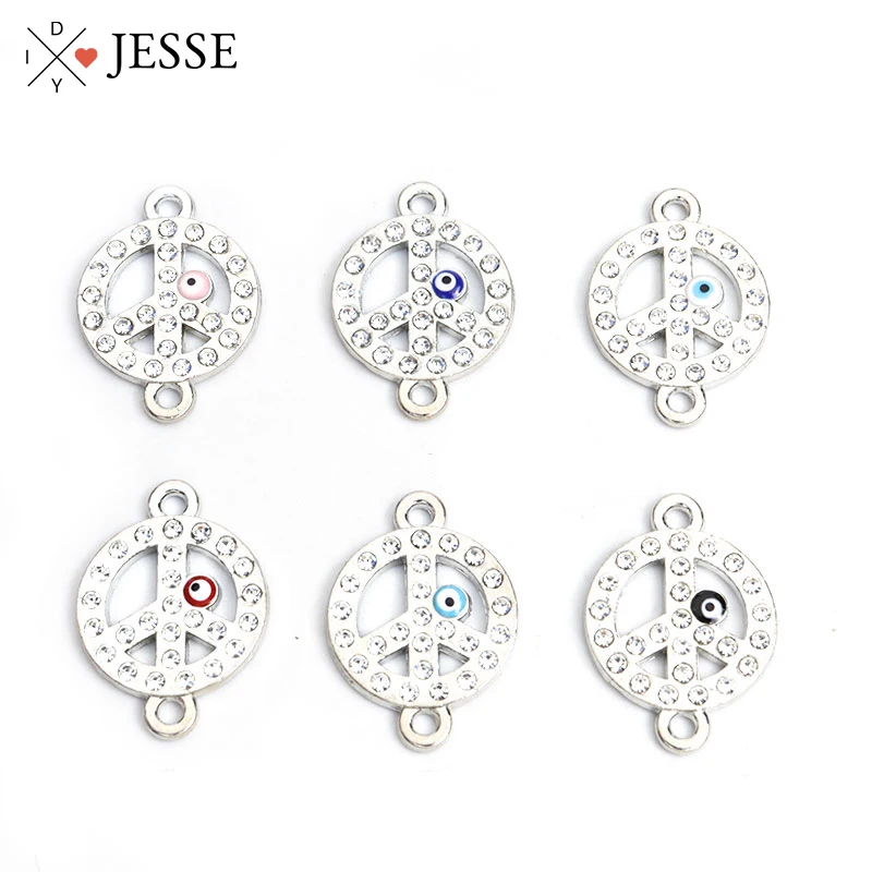

10 шт. эмалевые символы мира, соединители для очарования сглаза, кристалл, удачи, турецкие глаза, кулон для изготовления ювелирных изделий, браслет, фурнитура для рукоделия