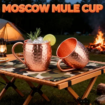 100% Copper Moscow Mule Mug Durable Coppery Beer Mugs 12OZ Coffee Mug Milk Cup Pure Copper Bar Cup Drinkware