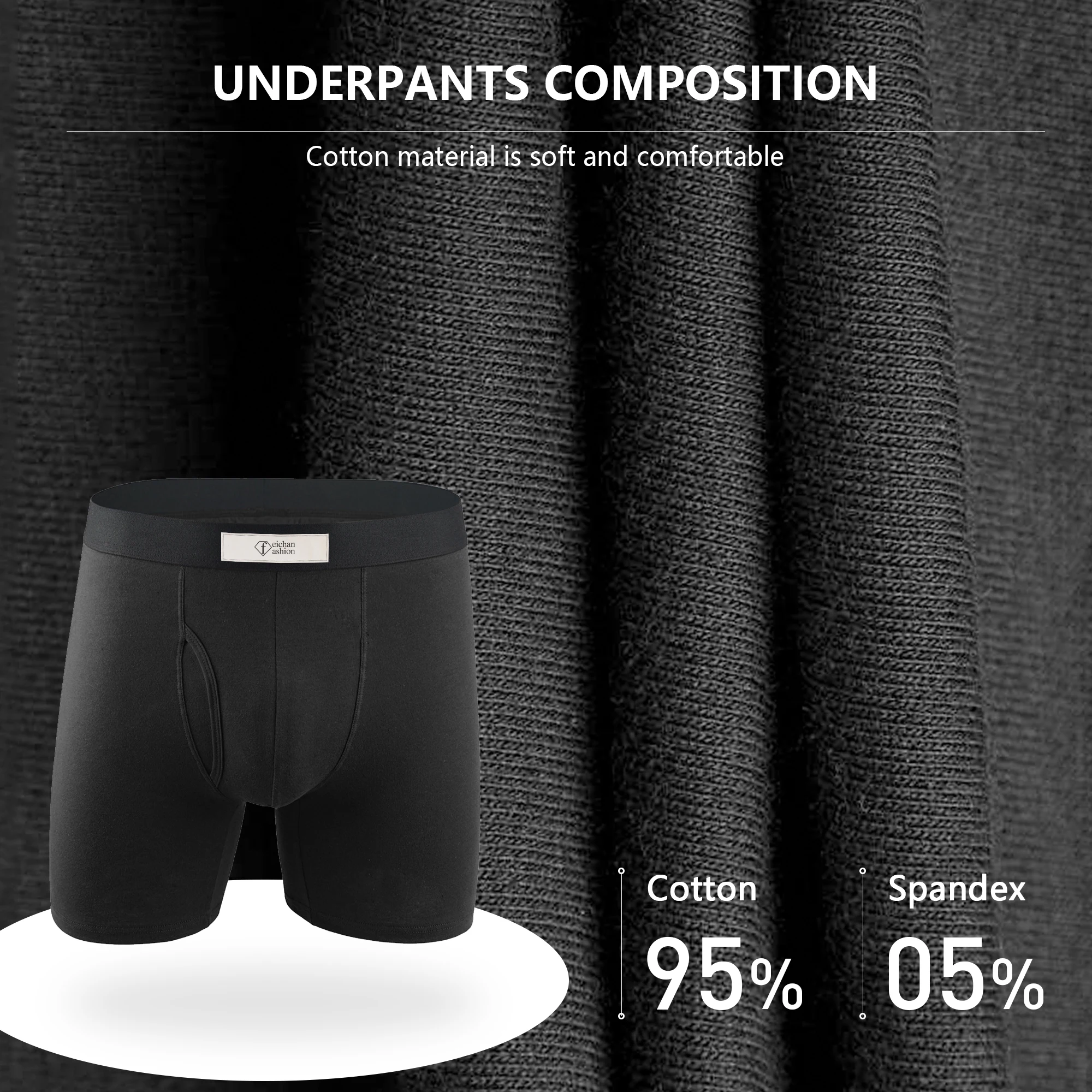 Men boxer briefs shorts sports fitness lengthened elastic cotton breathable dual pouch boxing underwear