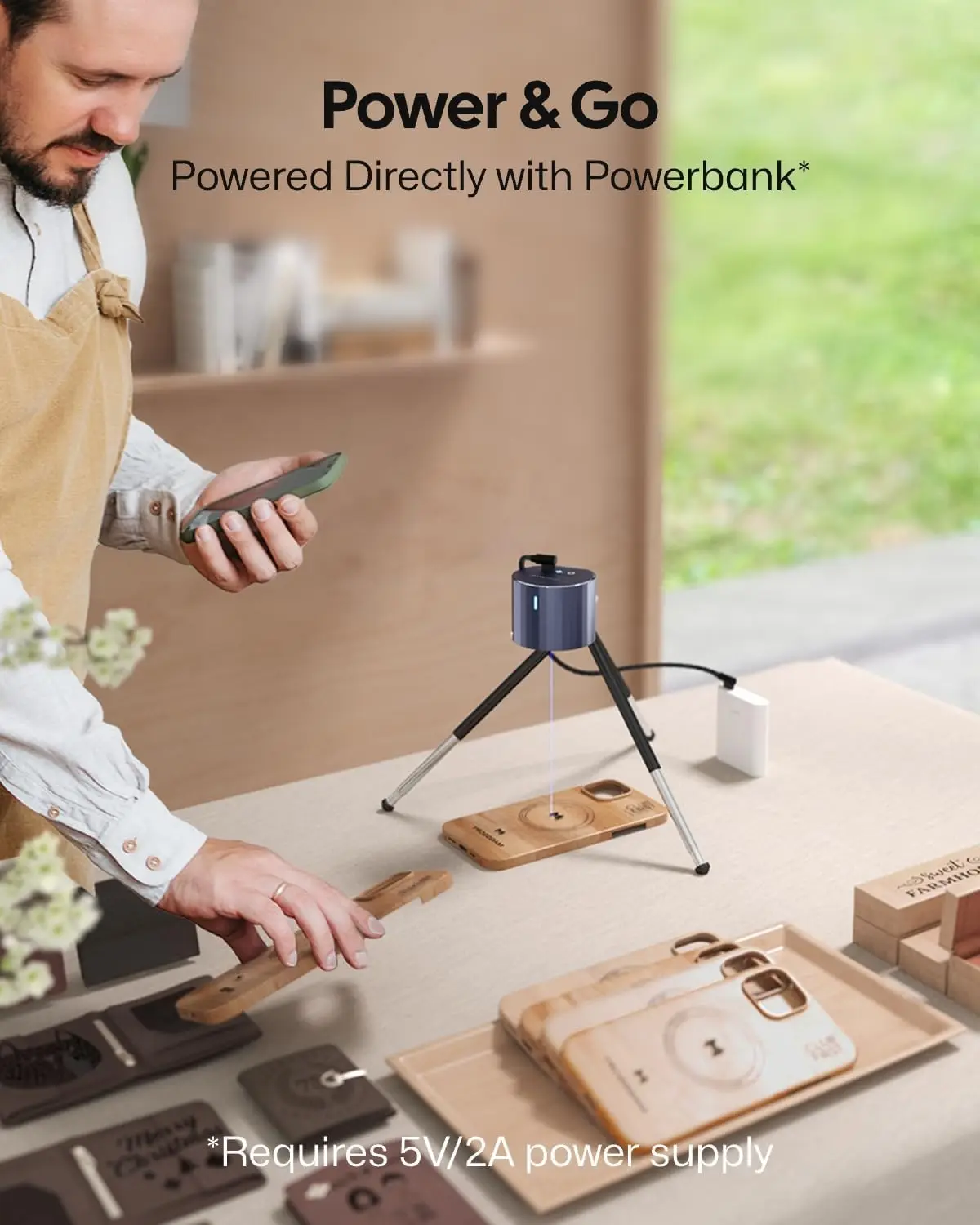 LP1 Pro Laser Engraver for Beginners, Mini Portable Laser Engraving Machine for Wood/Leather/Felt, 190g Lightweight, 10,000+ Hou