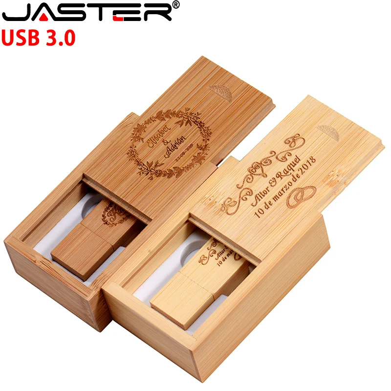 JASTER 30 개/몫 USB 플래시 드라이브 3.0 고속 메이플 우드/대나무 펜 드라이브 4GB 8GB 16GB 32GB 64GB128GB pendrive 무료 로고 선물