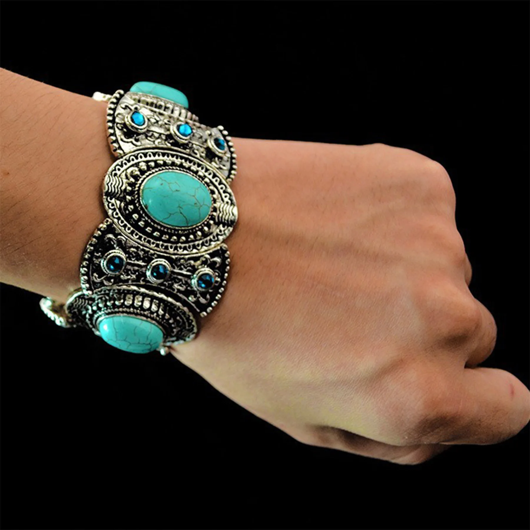 Bohemian Tribal Ethnic Bracelet Indian Vintage Turquoise Gypsy Boho Bangle Festival Travel Women Men Turkish African Jewelry bangle bracelet