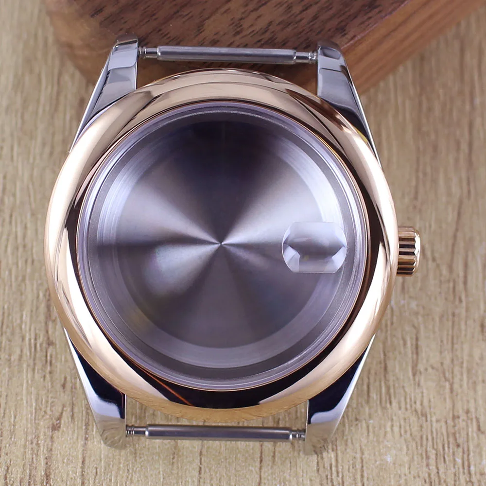 Fashion Round Edge Watch Case with Sapphire Glass - Waterproof, 36mm/39mm, 28.5mm Dial Compatibility