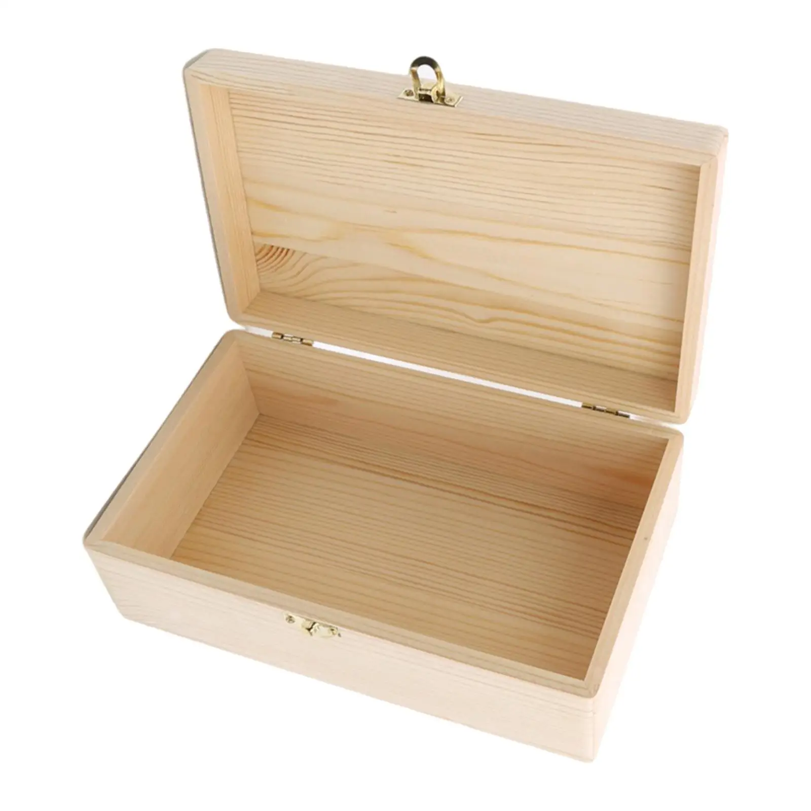 Rectangular Wooden Storage Box Lockable Gift Centerpieces for Table