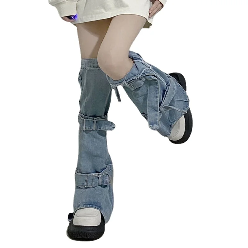Y2K Cowboy Leg Cover Spicy Girl Women's Over Knee Subculture High Knee Protection, Sun Protection Sock Cover