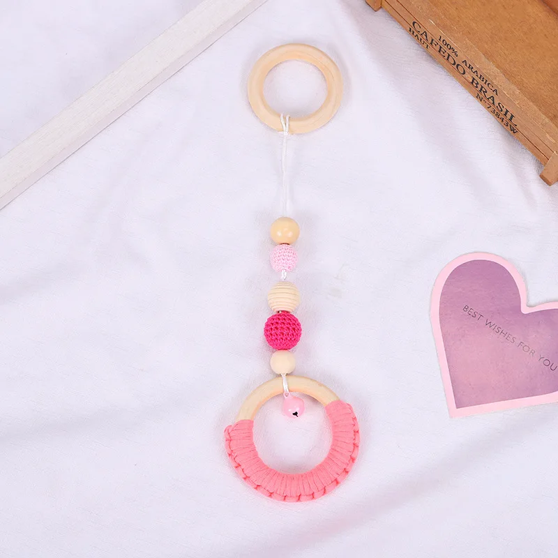 Nordic Style Baby Gym Play Frame Wooden Infant Nursery Sensory Ring-Pull Toy Teething Nursing Rattle Toys Gifts Infant Room Deco