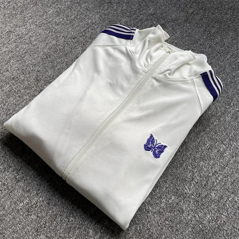 2024 Casual Fashion Coat Men Women Knitted Stripes Jackets Zipper Track Jacket 2