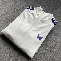 2024 Casual Fashion Coat Men Women Knitted Stripes Jackets Zipper Track Jacket 2