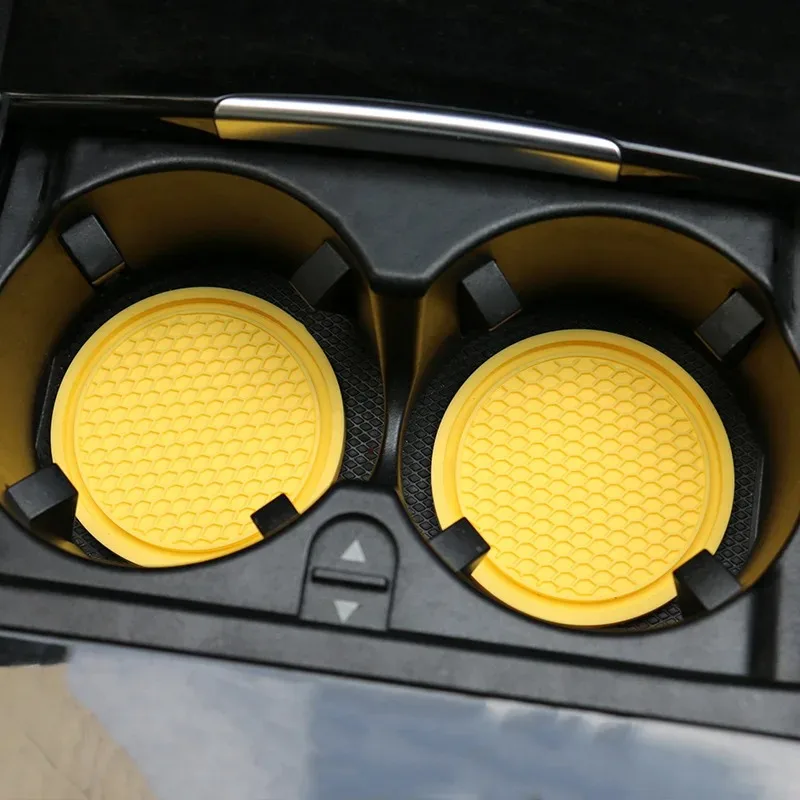 Car Coasters PVC Travel Auto Cup Holder Insert Coaster Anti Slip Vehicle Interior Accessories Cup Mats