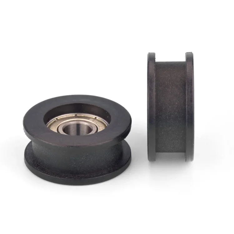 H-slot flat grooved pulley 6000 plastic-coated nylon bearing pulley guide wheel 10*38*16mm I-shaped 1pc
